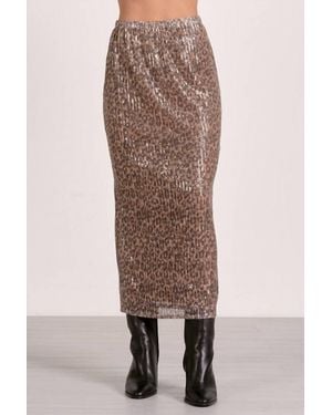 Elan Glamour Midi Skirt - Natural
