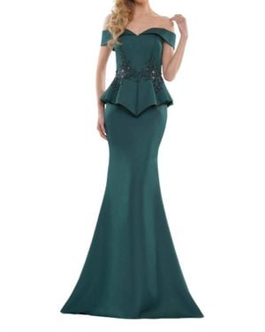 Colors Dress Peplum Off The Shoulder Gown - Green
