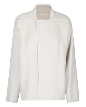 Rick Owens Lightweight Camel Hair Jacket With Squared Collar - White