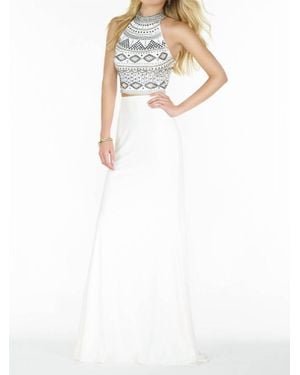 Alyce Paris Halter Top Dress - White