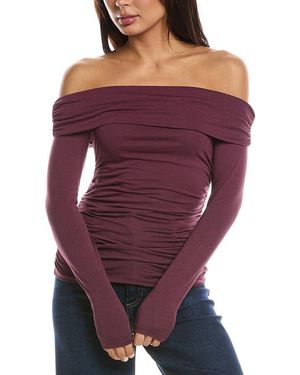 Rag & Bone Lucy Shirred Top - Purple
