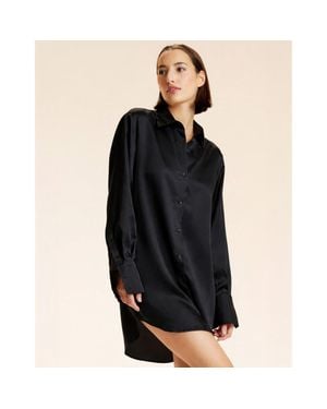 Cynthia Rowley Collectible Silk Shirt Dress - Black