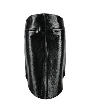Courreges Cotton-Blend Zip Midi Skirt - Black