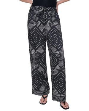 DKNY Printed Scarf Twill Pant - Gray