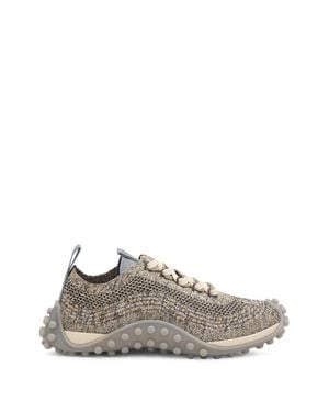 Ami Paris Speckled Knitted Low-Top Sneakers - White