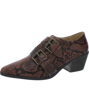 Splendid Carla Ii Leather Snake Print Shooties - Brown