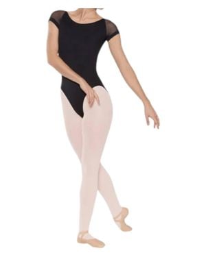 Eurotard Silhouette Mesh Cap Sleeve Leotard - Black