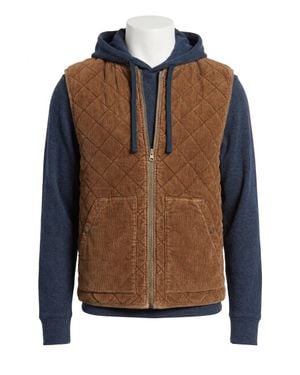 Faherty Doug Good Feather's Reversible Corduroy Vest - Brown