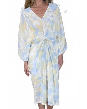 Amanda Maria Chiffon Wrap Dress - Blue