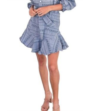 Never A Wallflower Prairie Mini Skirt - Blue
