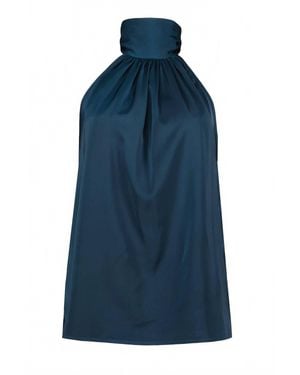 Bishop + Young Esme Tie Neck Halter Top - Blue