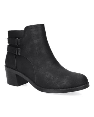 Easy Street Murphy Boots Faux Leather Ankle Bootie Hawk1247 - Black