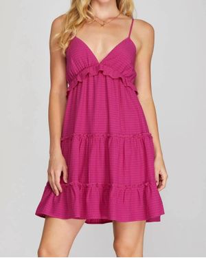 She + Sky Southern Sass Textured Tiered Dress - Purple