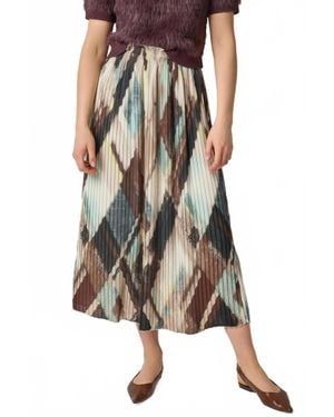 Lilla P Pleated Maxi Skirt - Brown