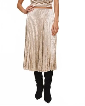 Bella Dahl Velvet Pleated Skirt - Natural