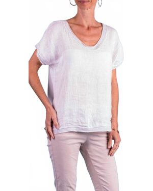 Gigi Moda Nico Linen Top - White