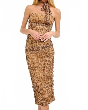 Lena® Call Of The Wild Midi Dress - Metallic