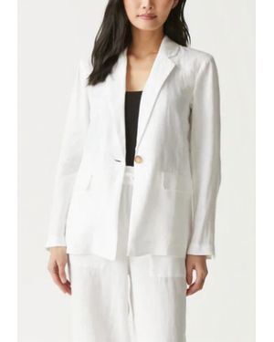 Michael Stars Lottie Linen Long Fit Blazer - White