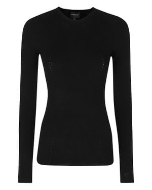 Herskind Camil Ribbed Merino Wool Knit Blouse - Black