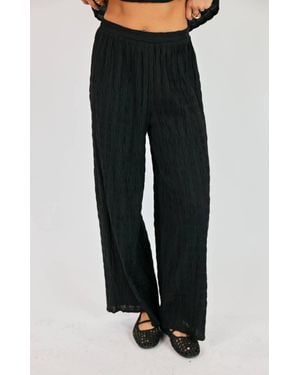 Sadie & Sage Linework Wide Leg Pants - Black