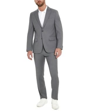 Tommy Hilfiger Two Button Notch Lapel Wool Blend Suit Jacket - Gray