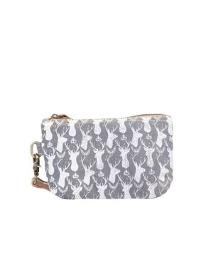 Clea Ray Deer Wristlet Pouch - White