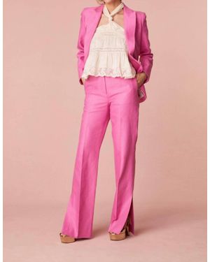 LoveShackFancy Poppet Straight Leg Tailored Pants - Pink