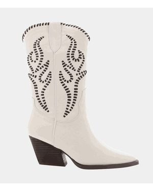 Billini Avalee Western Ankle Boots - White