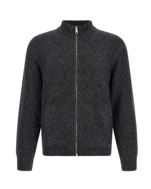 Carhartt Medium-Weight Sweater Jacket With Ribbed Knit Finishes - Blue