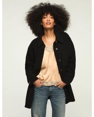 Lucky Brand Oversized Shirt Jacket - Black