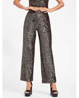 Guess Holly Palazzo Sequin Pants - Gray
