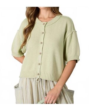 Blu Pepper Rachel Short Sleeve Knit Cardigan - Natural