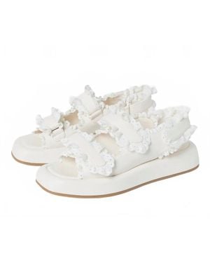 Loeffler Randall Blaise Two Band Platform Sandal - White