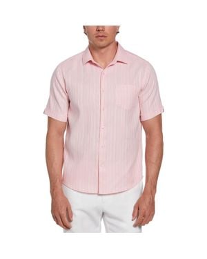 Cubavera Collar Linen Button-Down Shirt - Pink