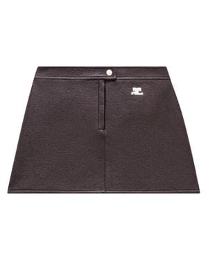 Courreges Burgundy Vinyl Re-Edition Mini Skirt - Gray