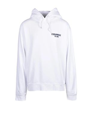 DSquared² Hooded Clean Design Cotton Sweatshirt - White