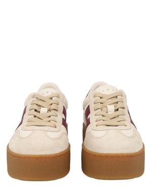 Hogan Multicolor Suede Leather Sneakers - Natural