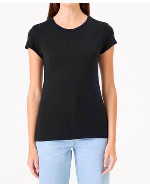 Goldie Short Sleeve Slub Crew Tee - Black