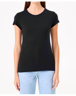 Goldie Short Sleeve Slub Crew Tee - Black