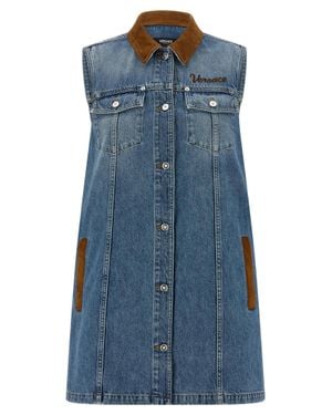 Versace Cotton Short Dress - Blue