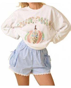 Main Strip Pumpkin Patch Top - Blue