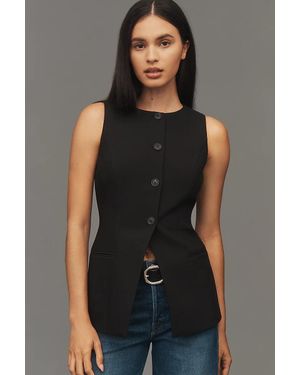 ALIGNE Leo Long Waistcoat Top - Black
