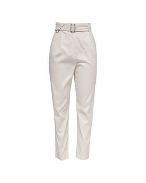 Max Mara High-Waisted Belted Wide-Leg Pants - Gray