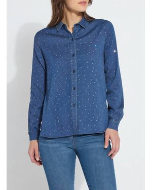 Lyssé Cataleya Crystal St Tencel Chambray Shirt - Blue