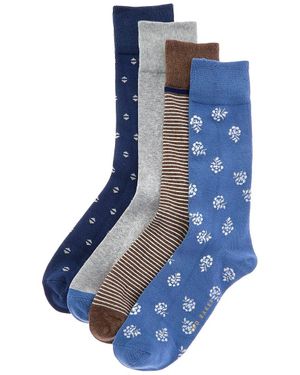 Ted Baker 4Pk Dress Socks - Blue