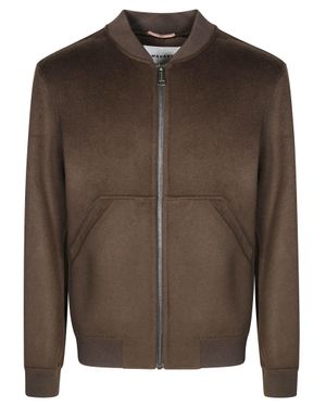 Amaranto Bomber Jacket With Ribbed Details - Brown