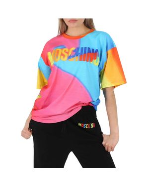 Moschino Logo-Print Oversized T-Shirt - Pink