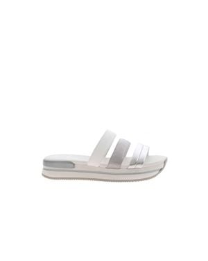 Hogan Metallic-Strap Sandals - White