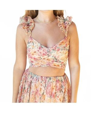 Astr Penn Plisse Top - Orange