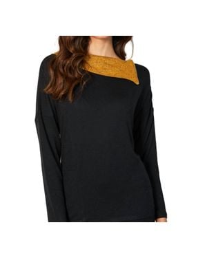 French Kyss Zip Neck Top - Black